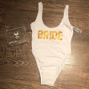 BRIDE White One Piece Bathing Suit